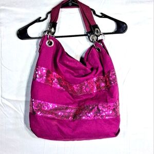 Wild Purple Sequined Shoulder Strap Magnetic Snap Hobo Barbiecore Bag